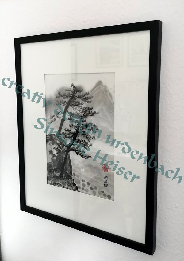 Stille_2018 schwarz-weiß Bäume Größe 40 X 50 cm