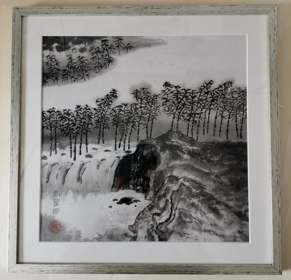 Gemälde - Nebel_2018 - Rahmen ca. 40x 40 cm